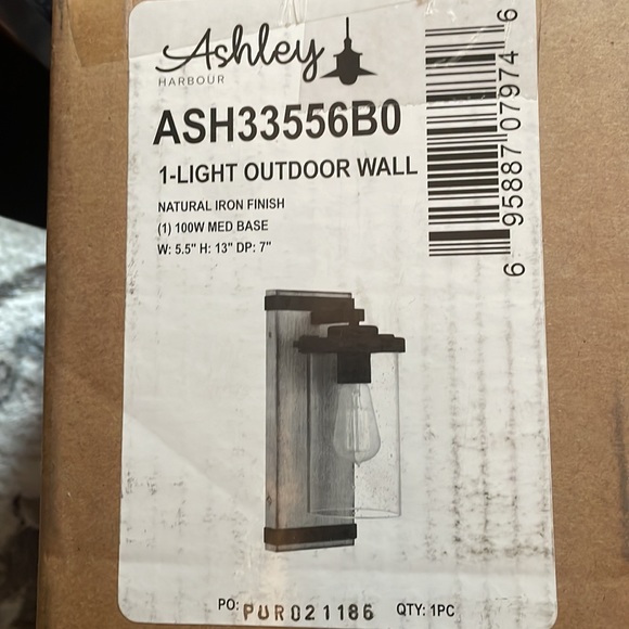 Ashley harbour 1 light natural iron wall lantern sconce - Picture 8 of 13